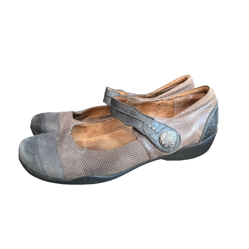 Taos Bravo Mary Jane Shoes Brown Leather Womens Sz 9.5 EU 40 $130